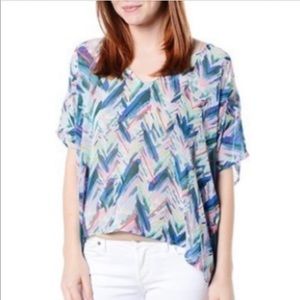 Cupcakes & Cashmere Chaise Chiffon Top XS V Neck